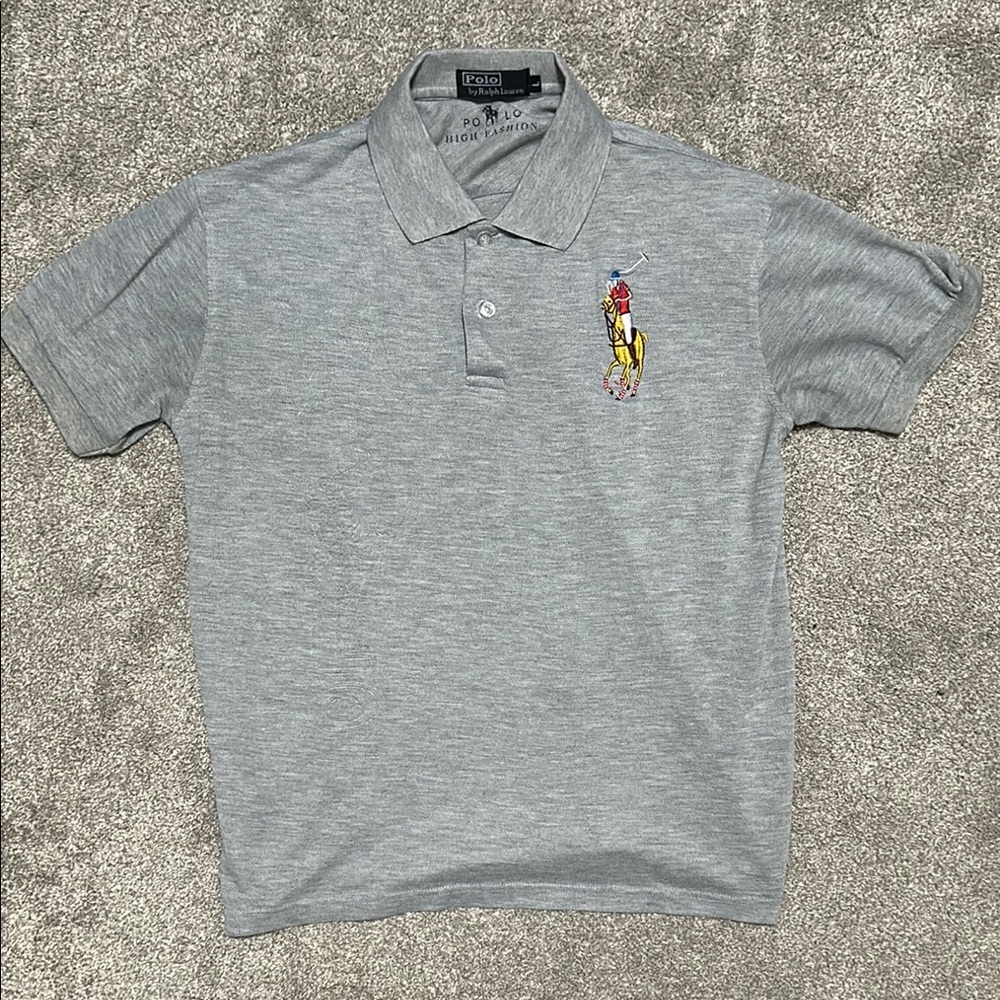 Vintage Polo Ralph Lauren Grey Big Pony - Picture 1 of 8